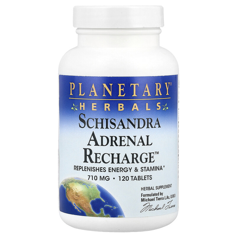 

Planetary Herbals, Лимонник Adrenal Recharge , 120 таблеток