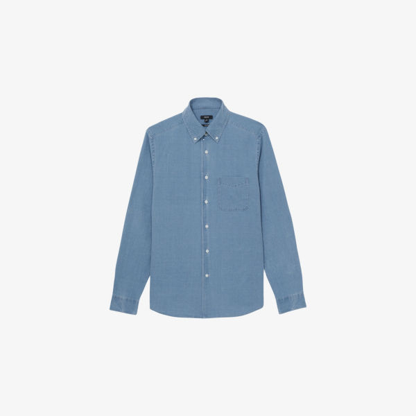 

Киттл рубашка с длинным рукавом из денима пике Reiss, синий