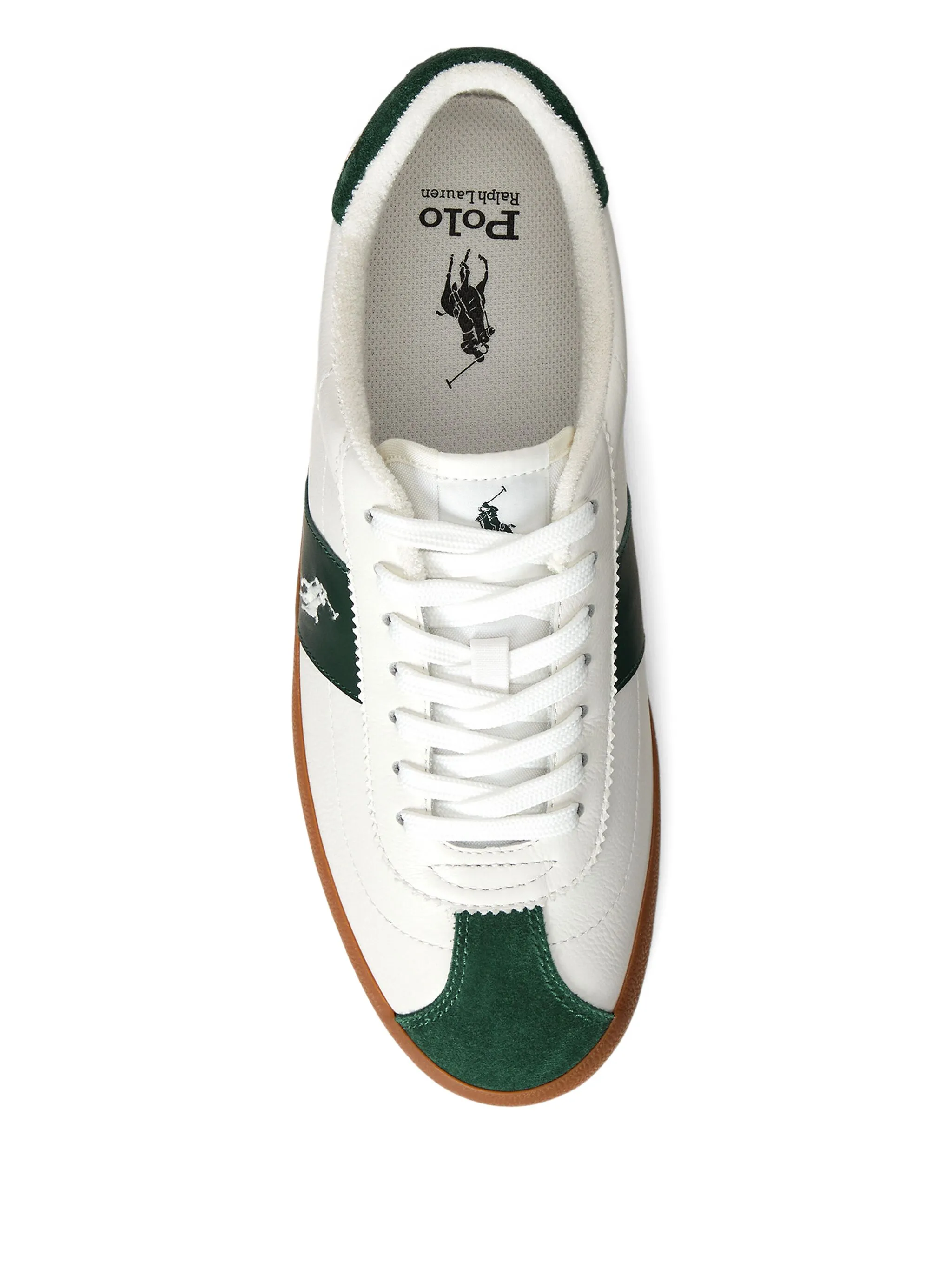 Кожаные кроссовки с замшевыми вставками Polo Ralph Lauren, белый — фото 4