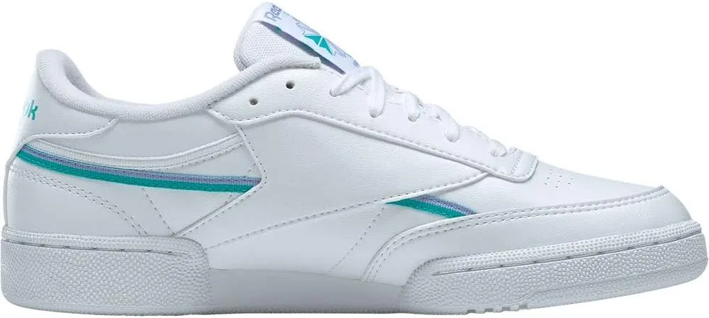 Мужские кроссовки Reebok Club C 85 Vgn, белый/сиреневый/бирюзовый — фото 4
