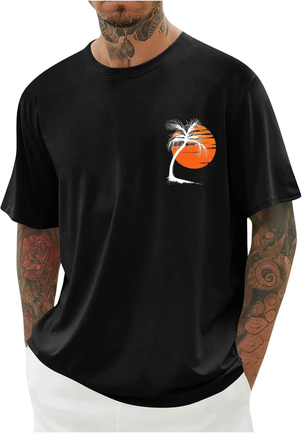 

Мужская летняя футболка с принтом пальм