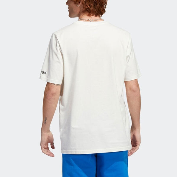 Футболка men's ss22 pattern printing round neck short sleeve white t-shirt Adidas, мультиколор — фото 4