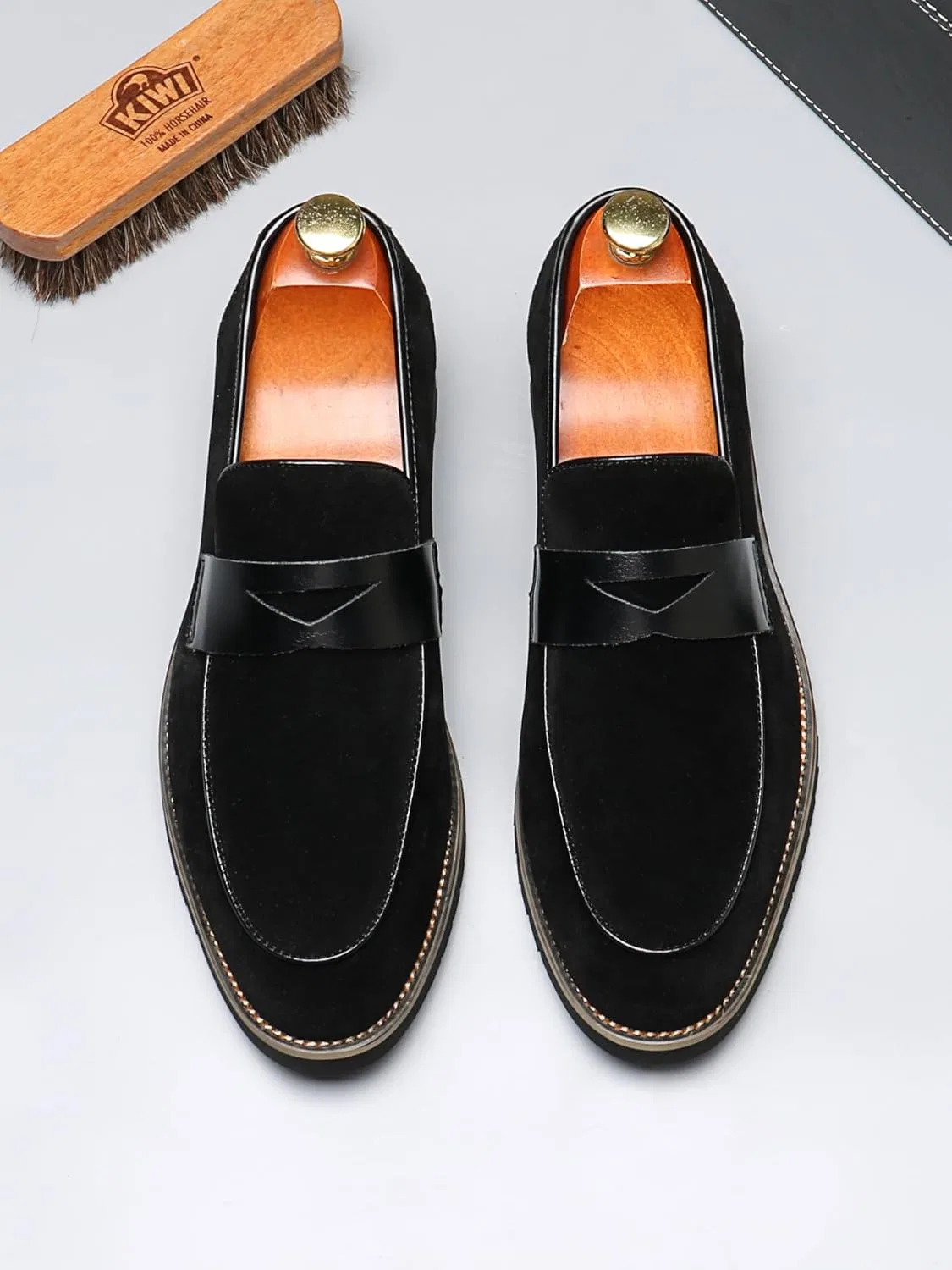 Мокасины кожаные Easy Slip-On Loafers, Black SJIUTLYUE — фото 4