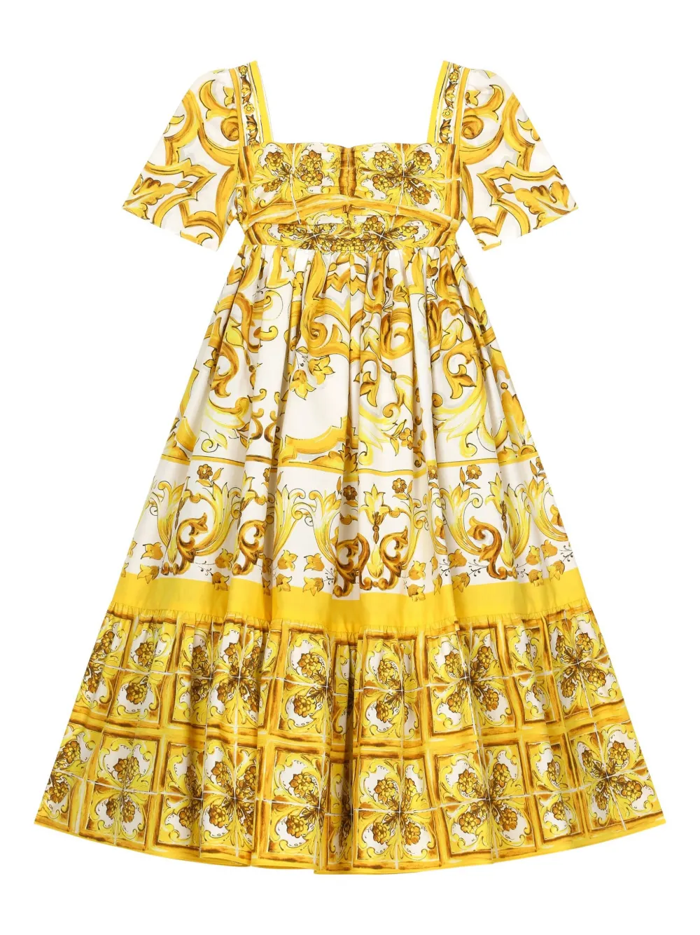 

Платье с принтом Majolica Dolce & Gabbana Kids, желтый