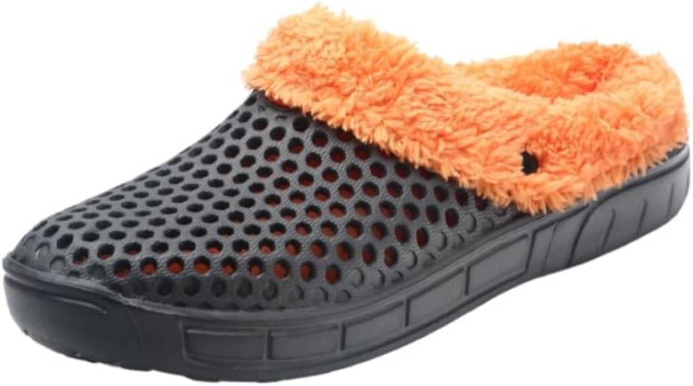 

Мужские деревянные сабо однотонного цвета для теплой погоды с перфорацией, теплая плюшевая подкладка, легкие и удобные, с противоскользящей и прочной подошвой из EVA, подходят для использования в помещении и дома в качестве тапочек Clolinde, сер...