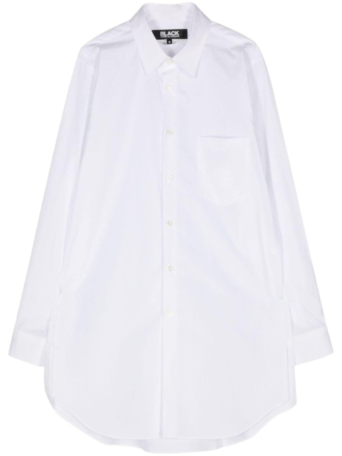 

Black Comme Des Garçons поплиновая рубашка с заостренным воротником, белый