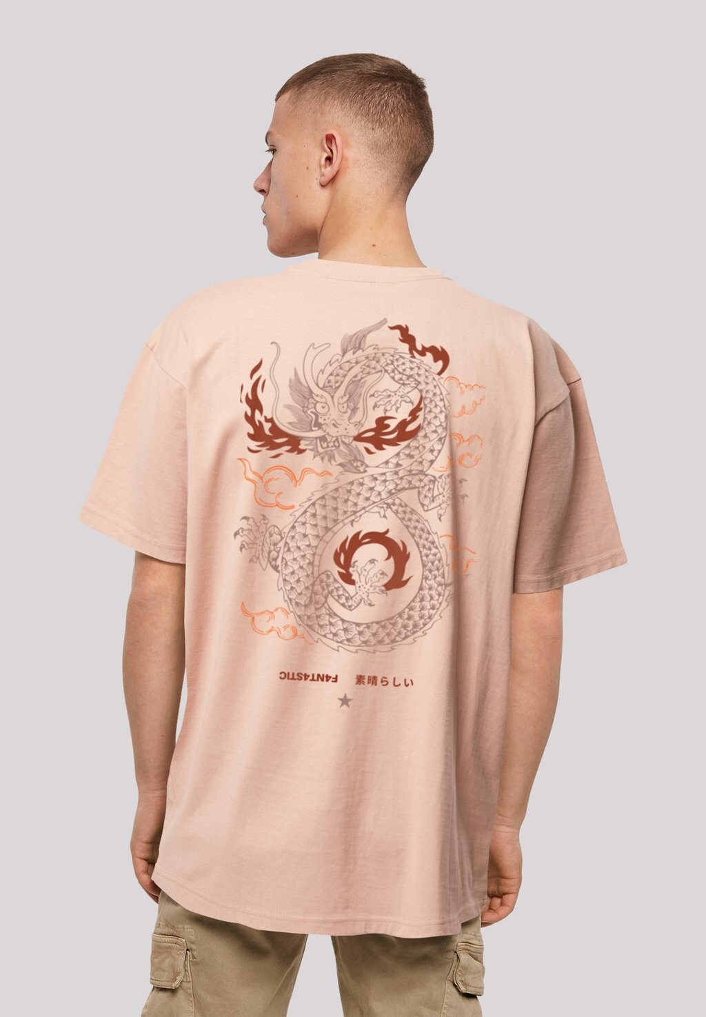 

Футболка с принтом DRACHE FEUER JAPAN F4NT4STIC, цвет amber