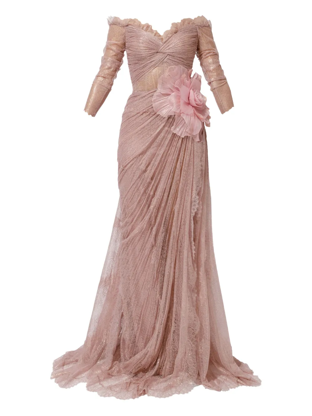 

Платье Lorena с плиссированной юбкой и цветочным кружевом Iris Serban, розовый