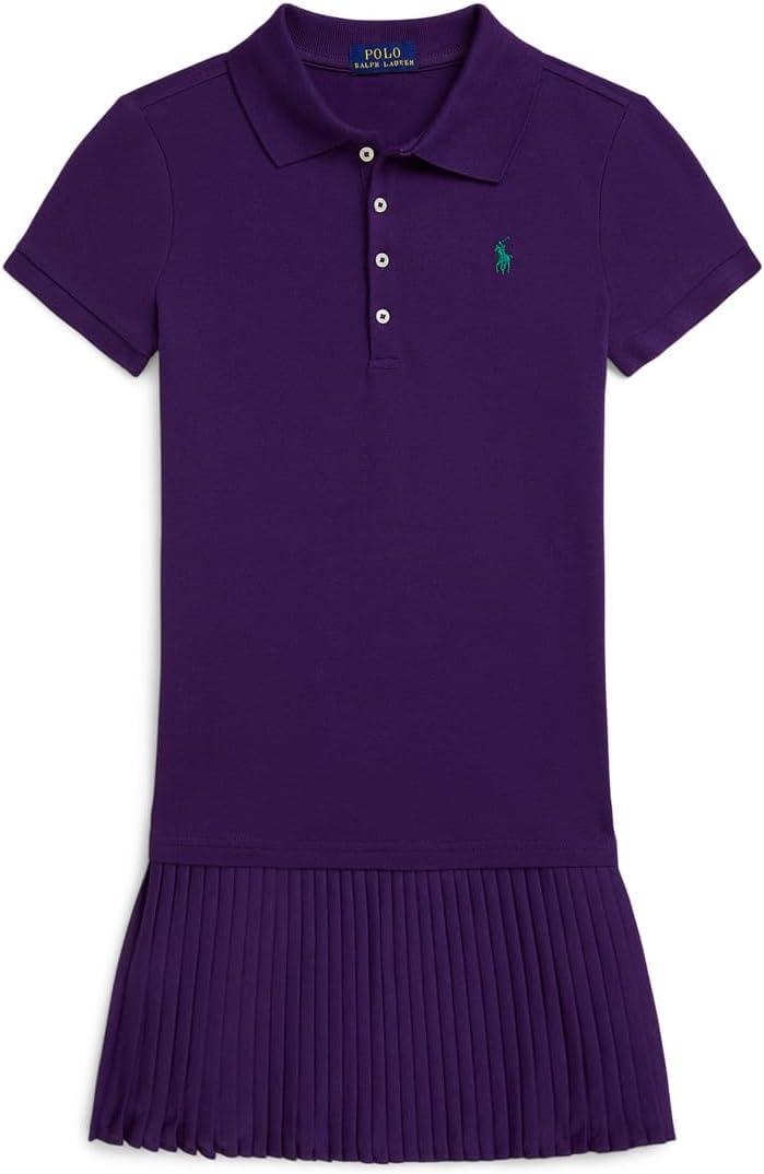 

Платье-поло из эластичной плиссированной сетки Polo Ralph Lauren Kids, College Purple