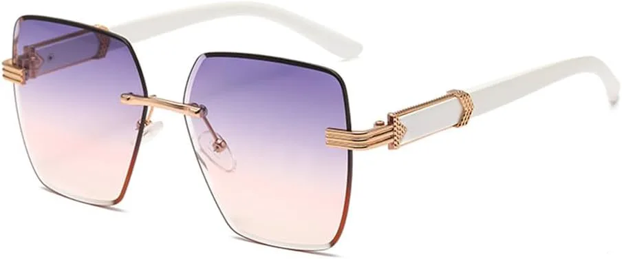 

Солнцезащитные очки UV400 с градиентной металлической оправой, безрамочные, для женщин и мужчин, для бега и занятий спортом на открытом воздухе UYPTK, Gold Grey Pink