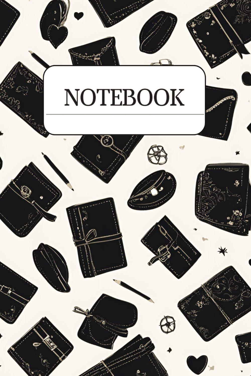 

Black and White Cute Bag Inspired Notebook, (6" x 9"): Use it to journal in, write notes, doodle, draw or make plans, (Great gift for kids, teens and Adults) (Independently published)