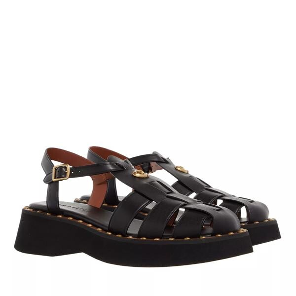 

Сандалии vivienne leather sandal Coach, черный