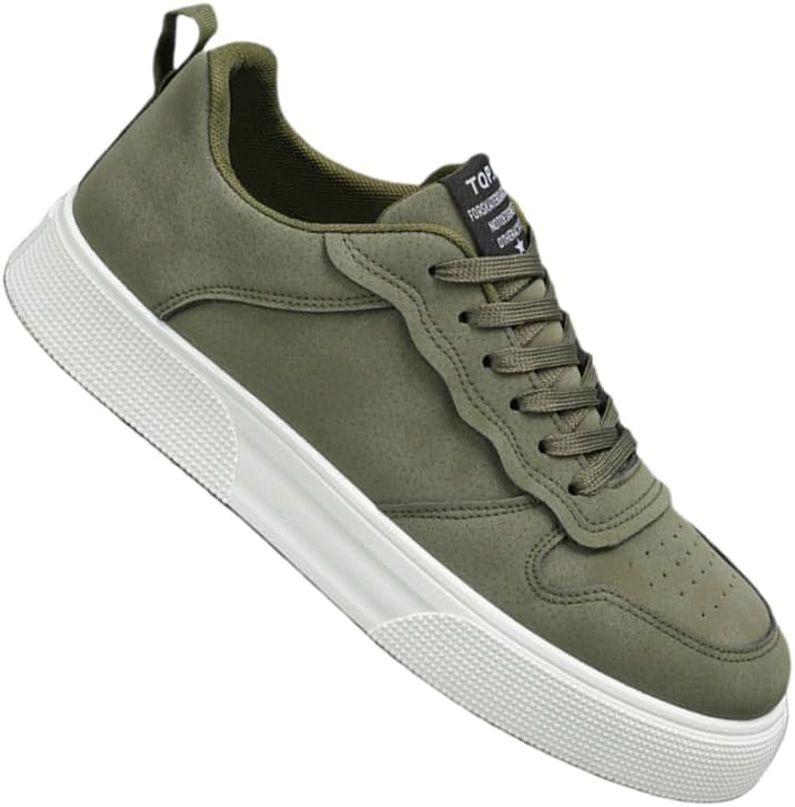 

Мужские кеды HoaloX в ретро стиле с толстой подошвой, легкие, повседневные и удобные, из хлопка, зеленый