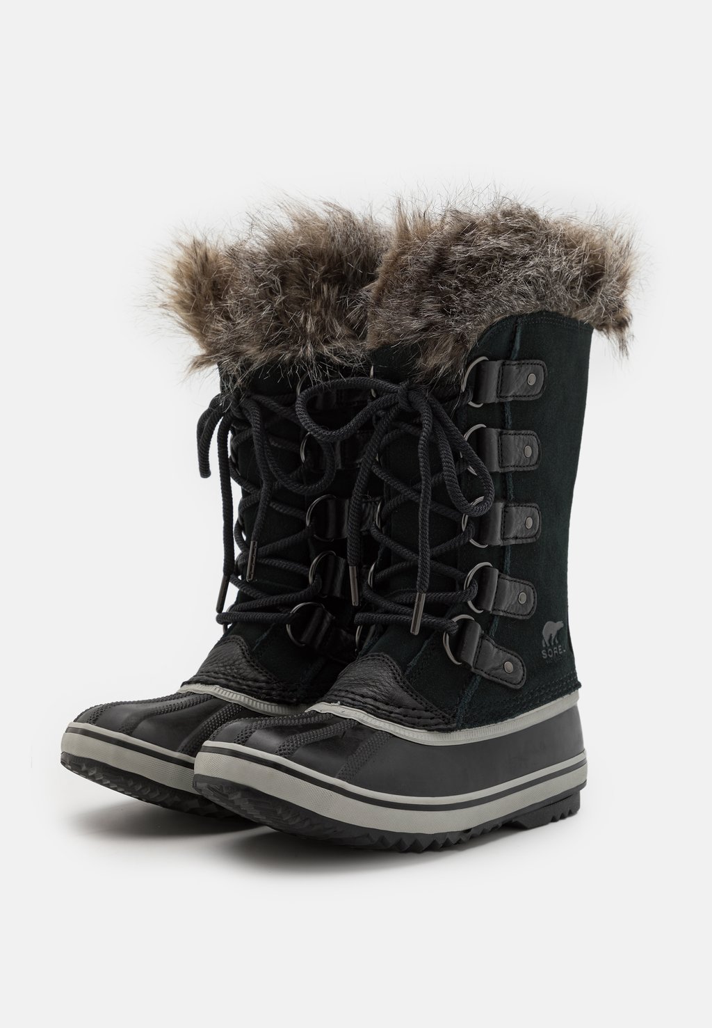 Зимние сапоги женские Sorel JOAN OF ARCTIC WP с меховой опушкой, черный — фото 2