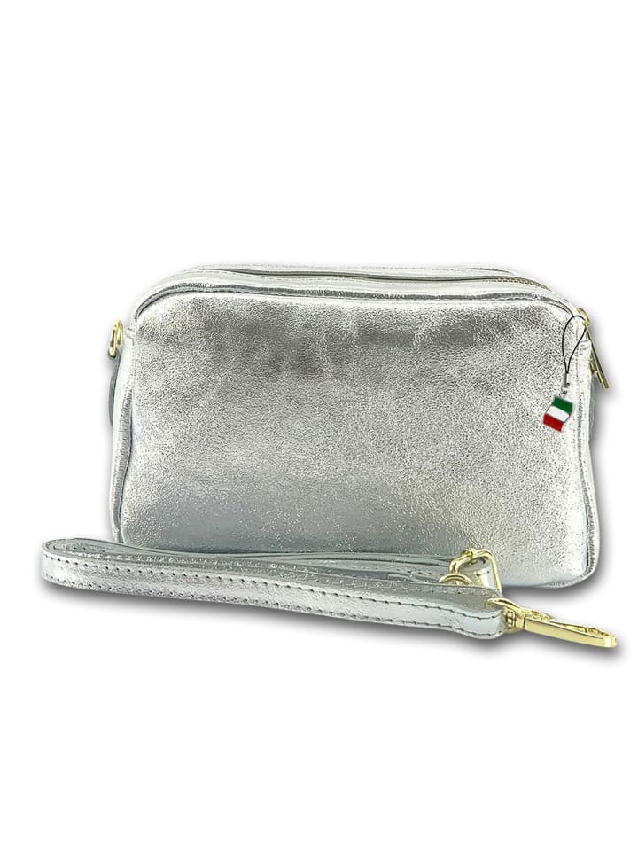 

Кожаная сумка через плечо Florence, серебристая, примерно 22 см Florence