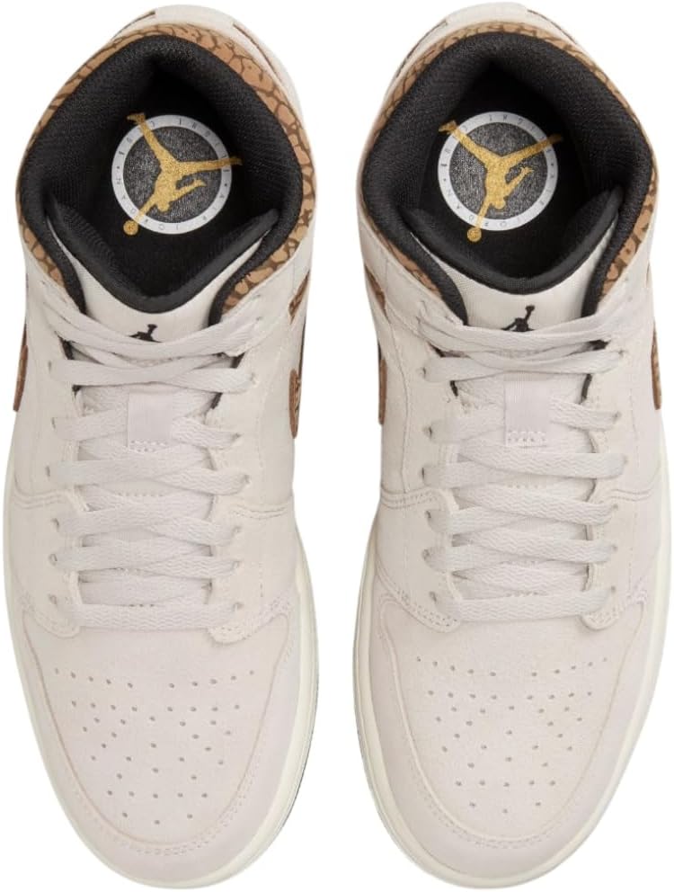 

Кроссовки Nike Air Jordan 1 Mid для мужчин, Lt Orewood Brown/Metallic Gold