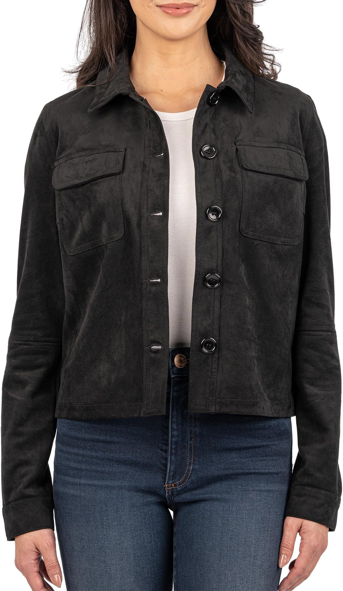 

Куртка KUT from the Kloth Yara Button Front Jacket W/ Patch Pockets, черный