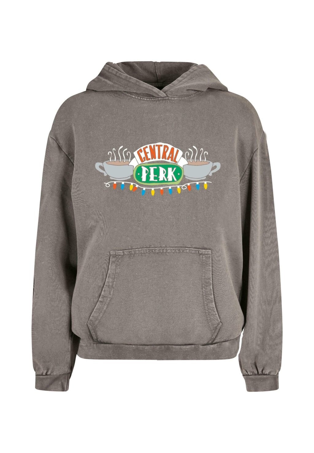 

Толстовка с капюшоном FRIENDS CENTRAL PERK CHRISTMAS LIGHTS ACID WASHED ABSOLUTE CULT, серый