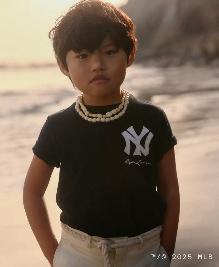 

Футболка с символикой Yankees для малышей и мальчиков Polo Ralph Lauren, синий