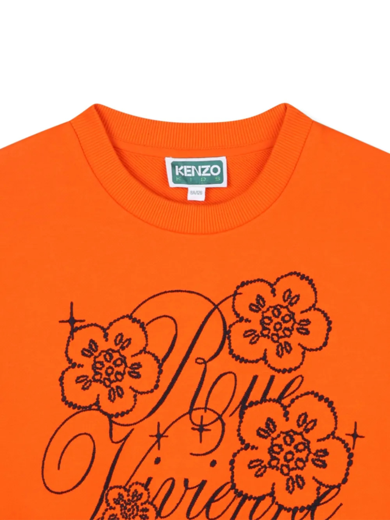 Толстовка Kenzo Kids с цветочным принтом, оранжевый — фото 3
