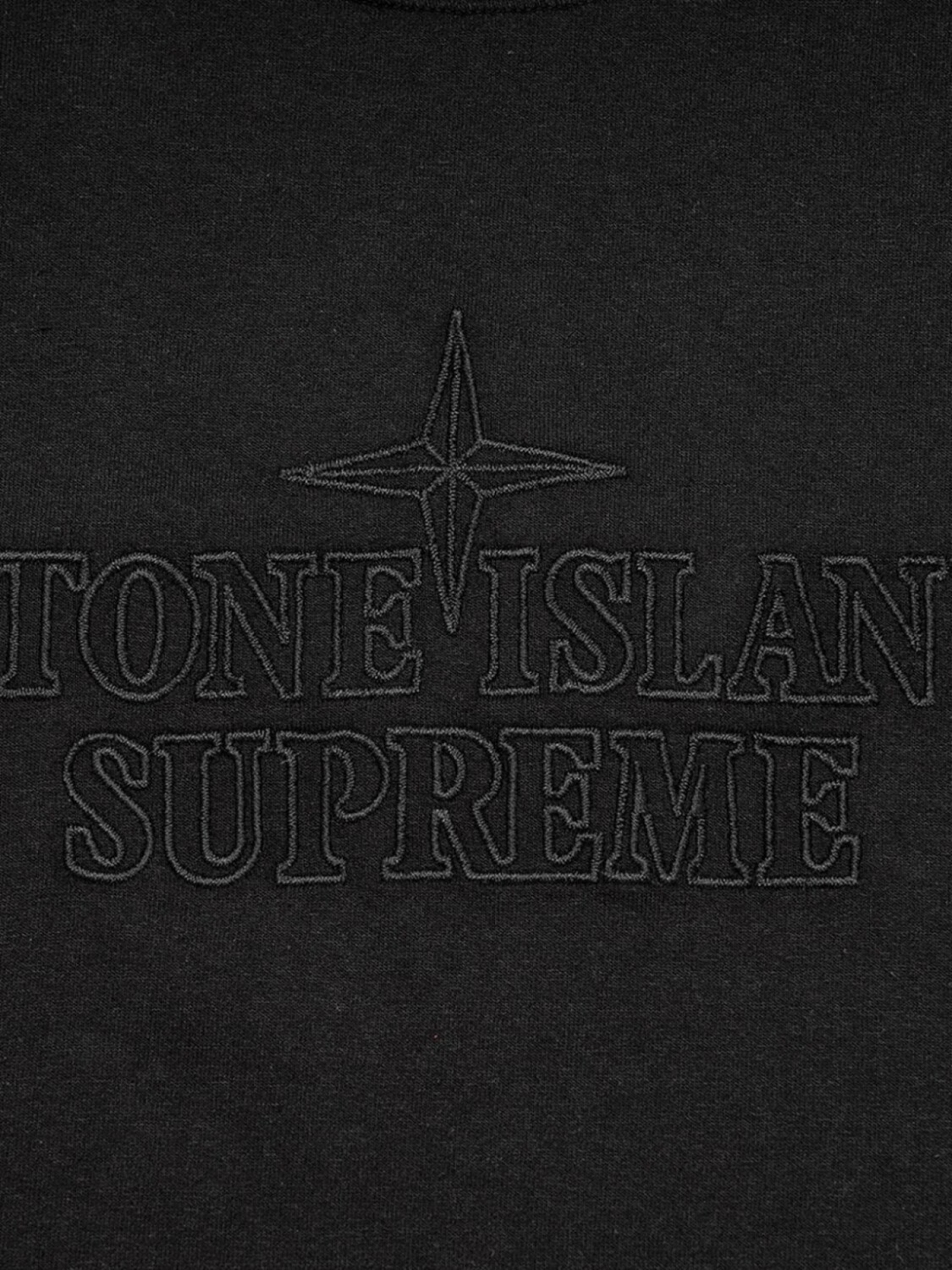 Supreme футболка с логотипом из коллаборации с Stone Island, черный — фото 3