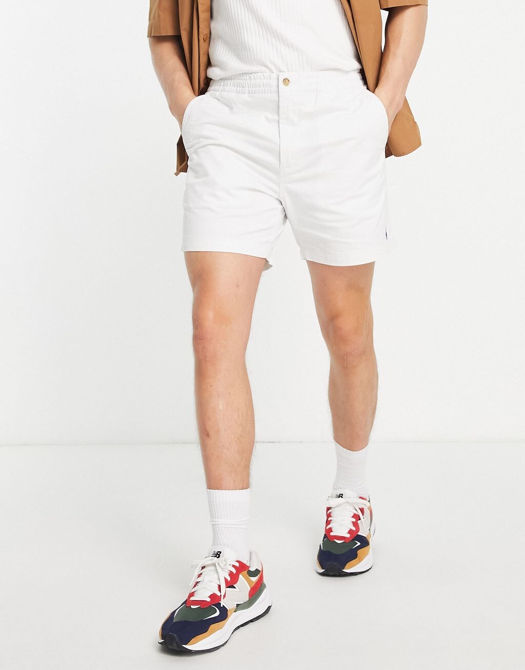 

Белые твиловые шорты с логотипом Polo Ralph Lauren Prepster