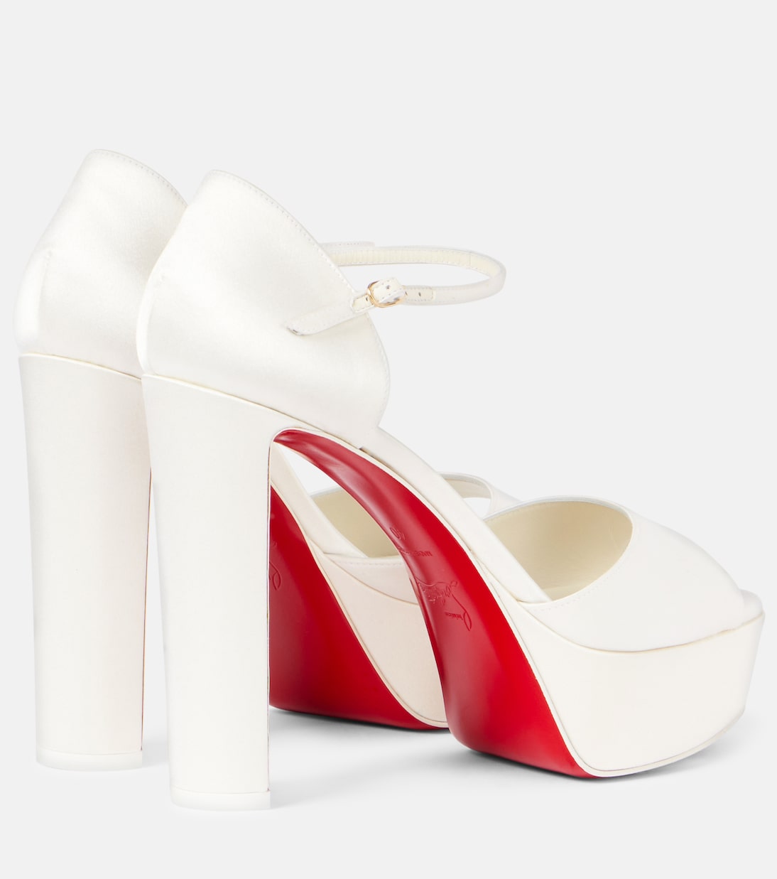 Свадебные сандалии Sandaloo 130 на платформе из креп-сатина Christian Louboutin, белый — фото 2