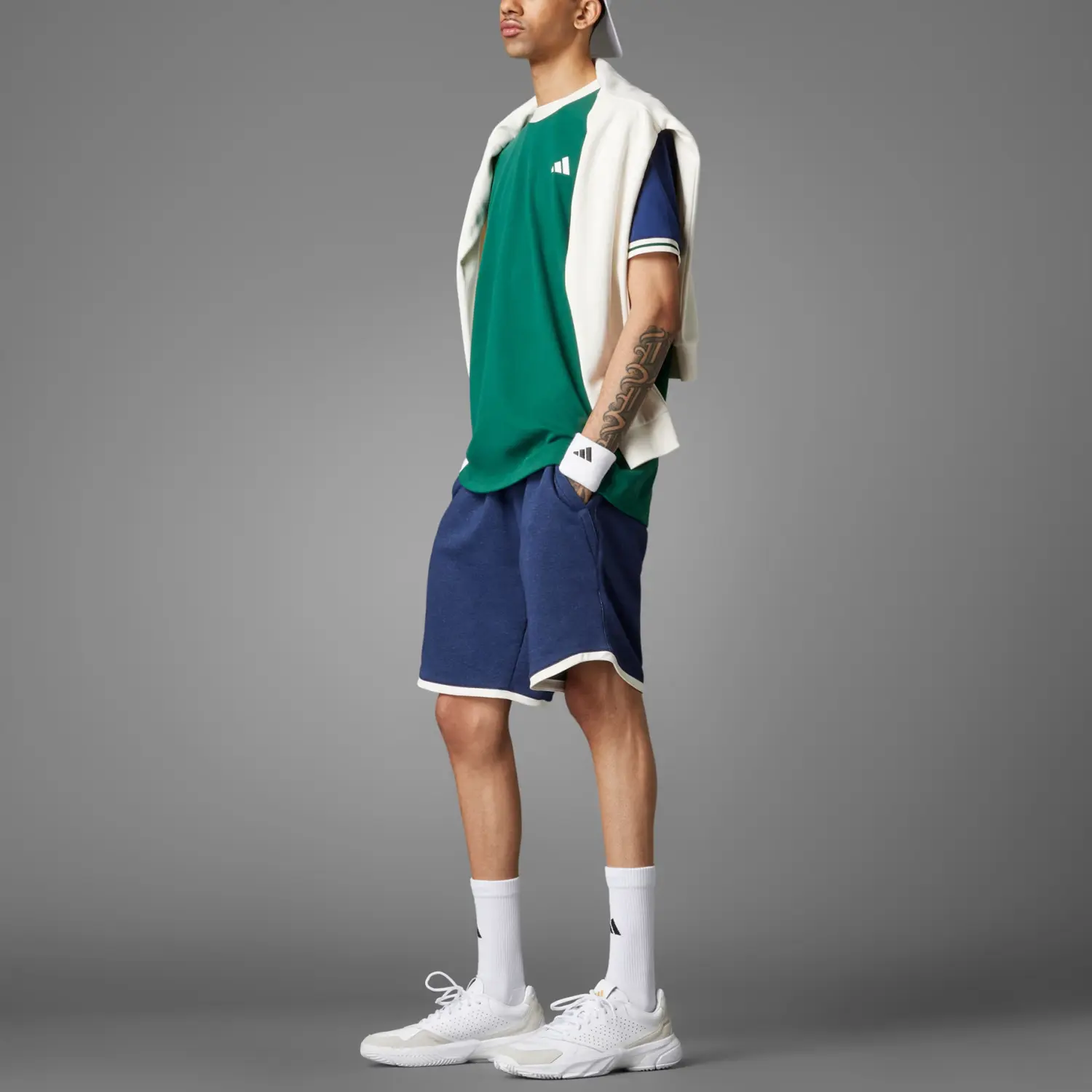 Шорты Free Shipping With AdiClub Heritage Tennis Shorts Adidas, темно-синий — фото 3
