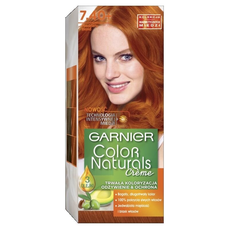 

Garnier, Color Naturals Créme, Краска для волос, 7.40+ Медный блондин