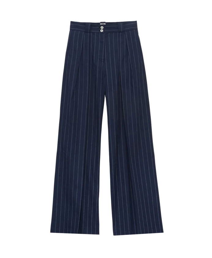 

Брюки Marlã¨N из темно-синей льняной смеси Ines De La Fressange Paris, синий