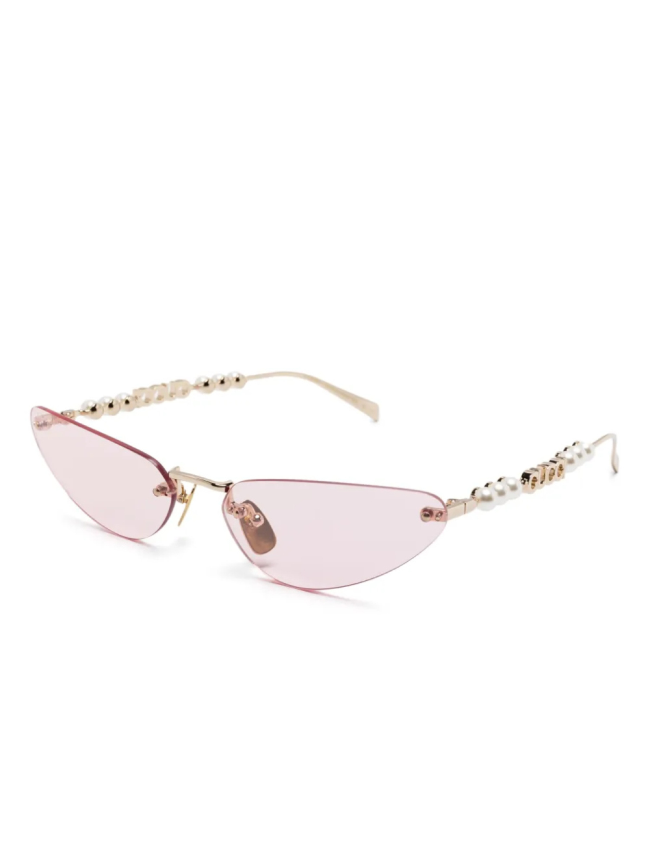 Солнцезащитные очки без оправы Gucci Eyewear, золотой — фото 2