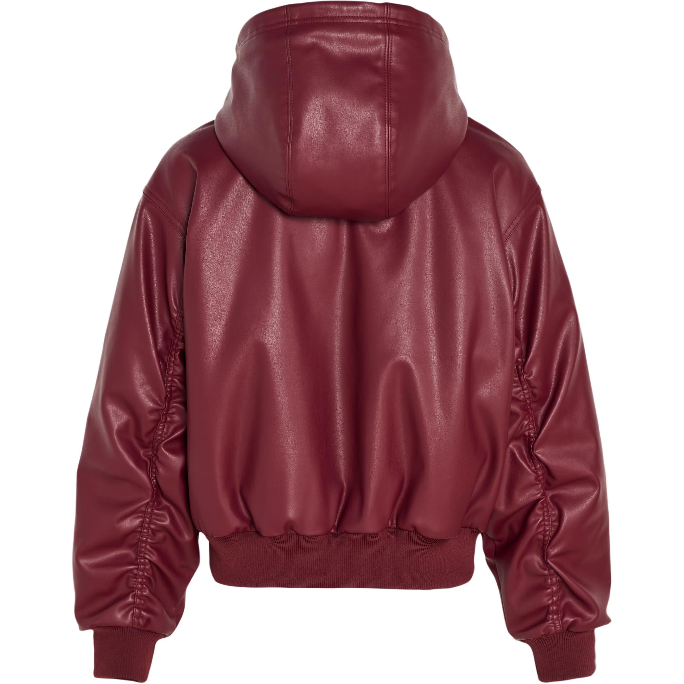 Куртка-пуховик FW25 W PLEATHER для женщин Adidas Originals, темно-красный — фото 3