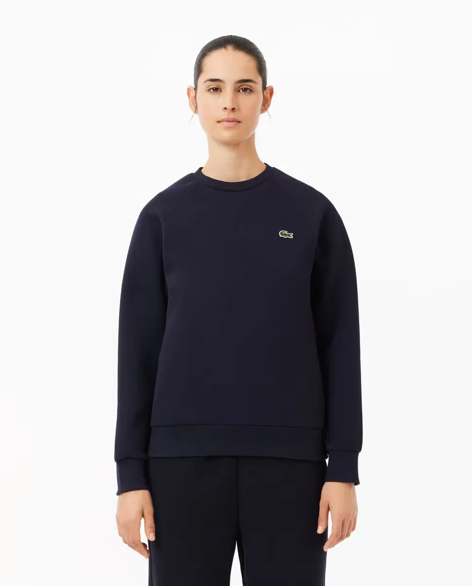 

Женская толстовка из пике с круглым вырезом Lacoste, темно-синий