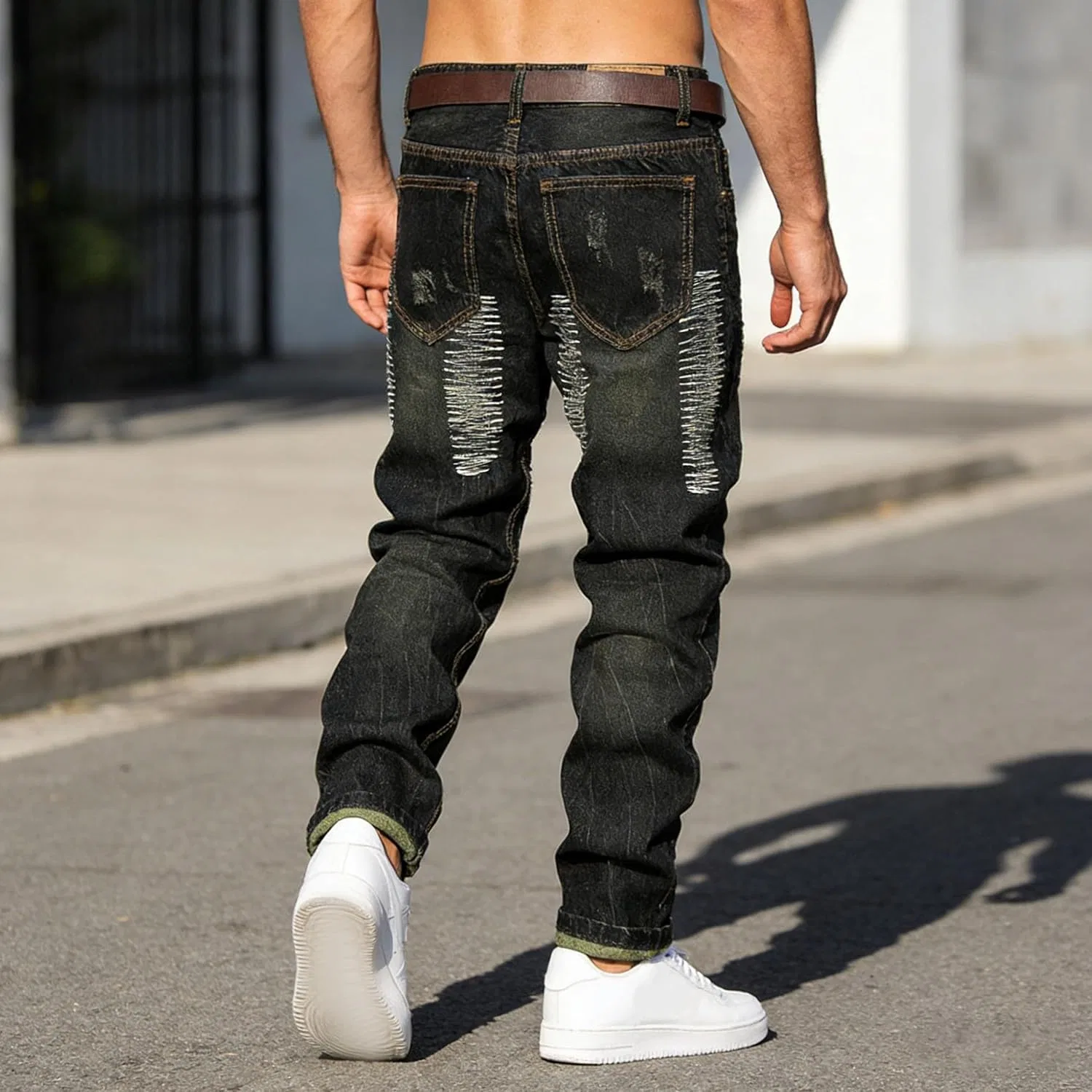 Джинсы casual Ripped, черный — фото 3