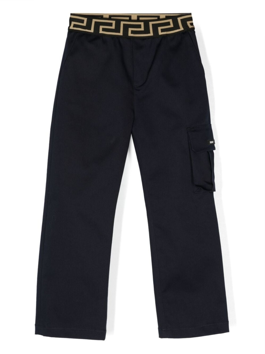 

Versace Kids брюки карго с узором Greca, синий