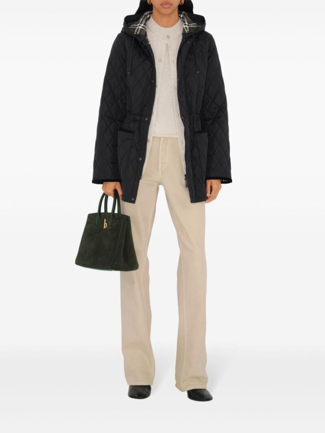 Парка Burberry Devon, стеганая, черный — фото 2