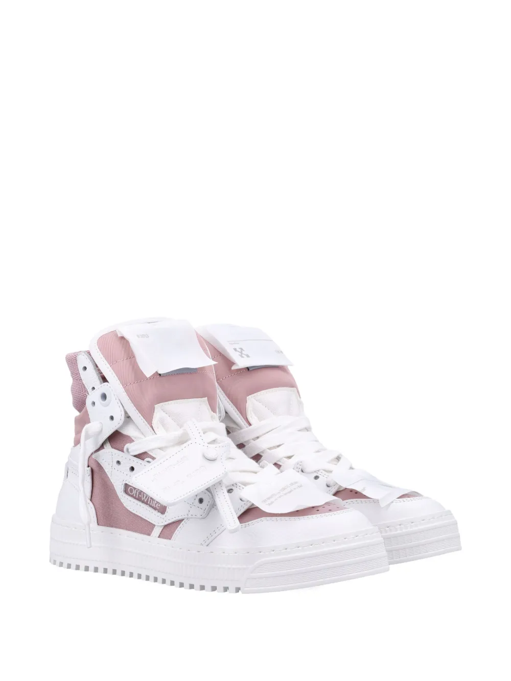 Кожаные высокие кроссовки Court 3.0 OFF-WHITE, розовый — фото 2
