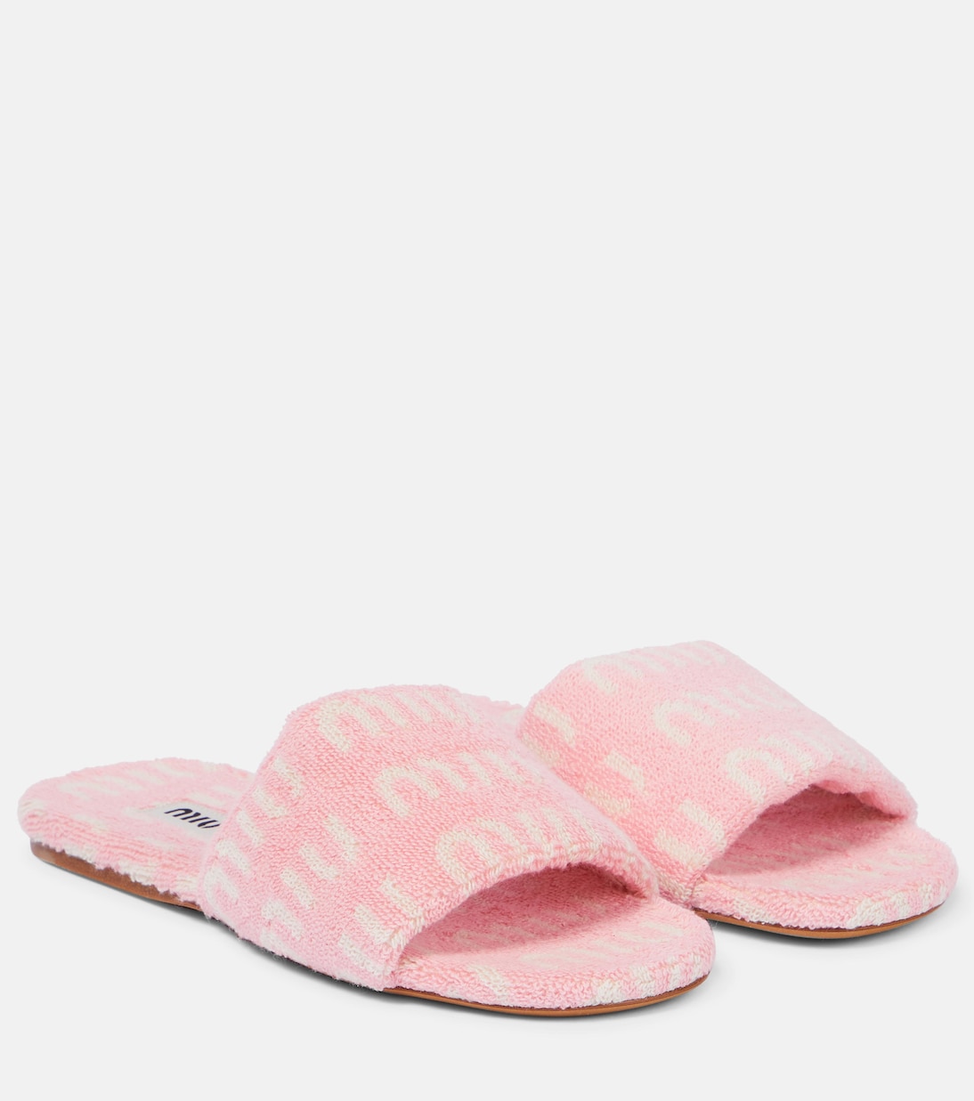 Логотип terry slides Miu Miu, Rosa/Avorio