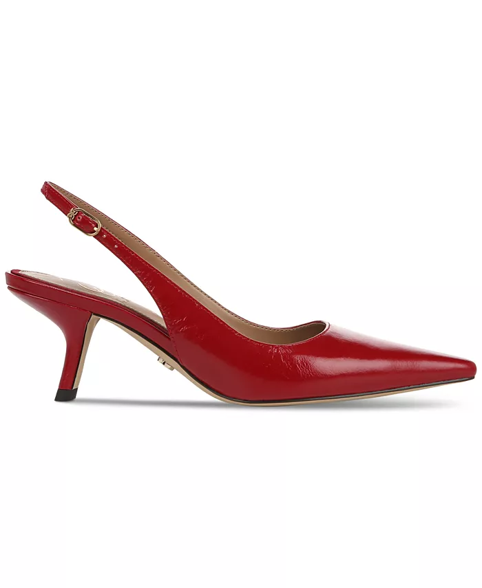 Туфли-лодочки Bianka на каблуке-рюмочке из кожи с открытой пяткой Sam Edelman, мультиколор — фото 2