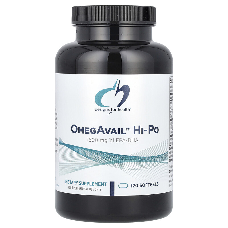 

Designs For Health, OmegAvail Hi-Po, 120 мягких таблеток