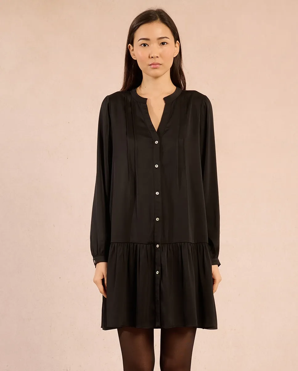 

Платье с длинными рукавами с оборкой Molly Bracken, черный