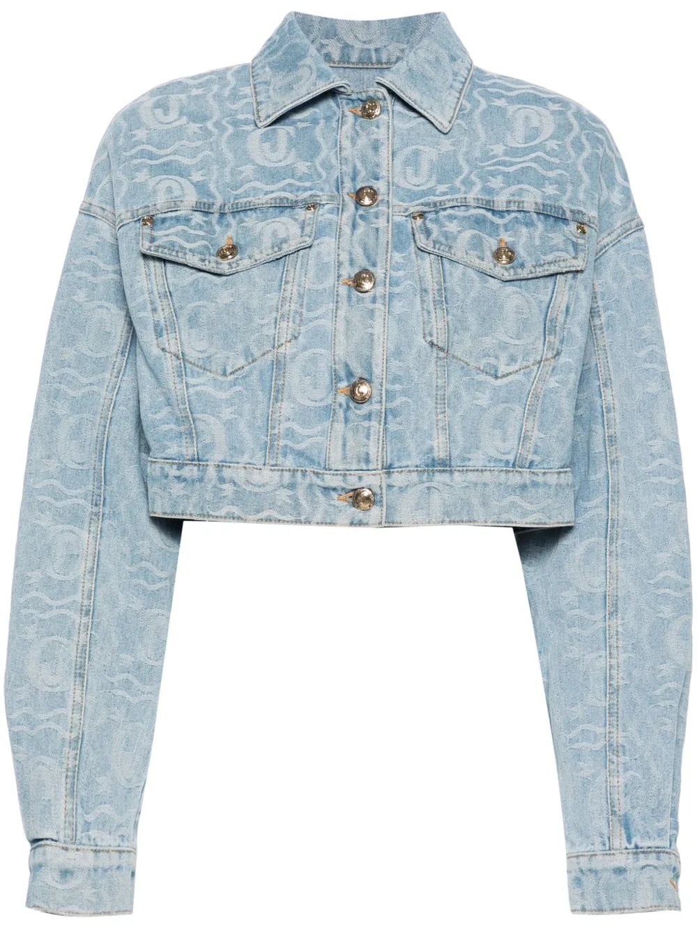 

Укороченная джинсовая куртка с логотипом Just Cavalli, синий