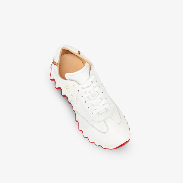Кроссовки Loubishark из кожи и сетки Christian Louboutin, белый — фото 3