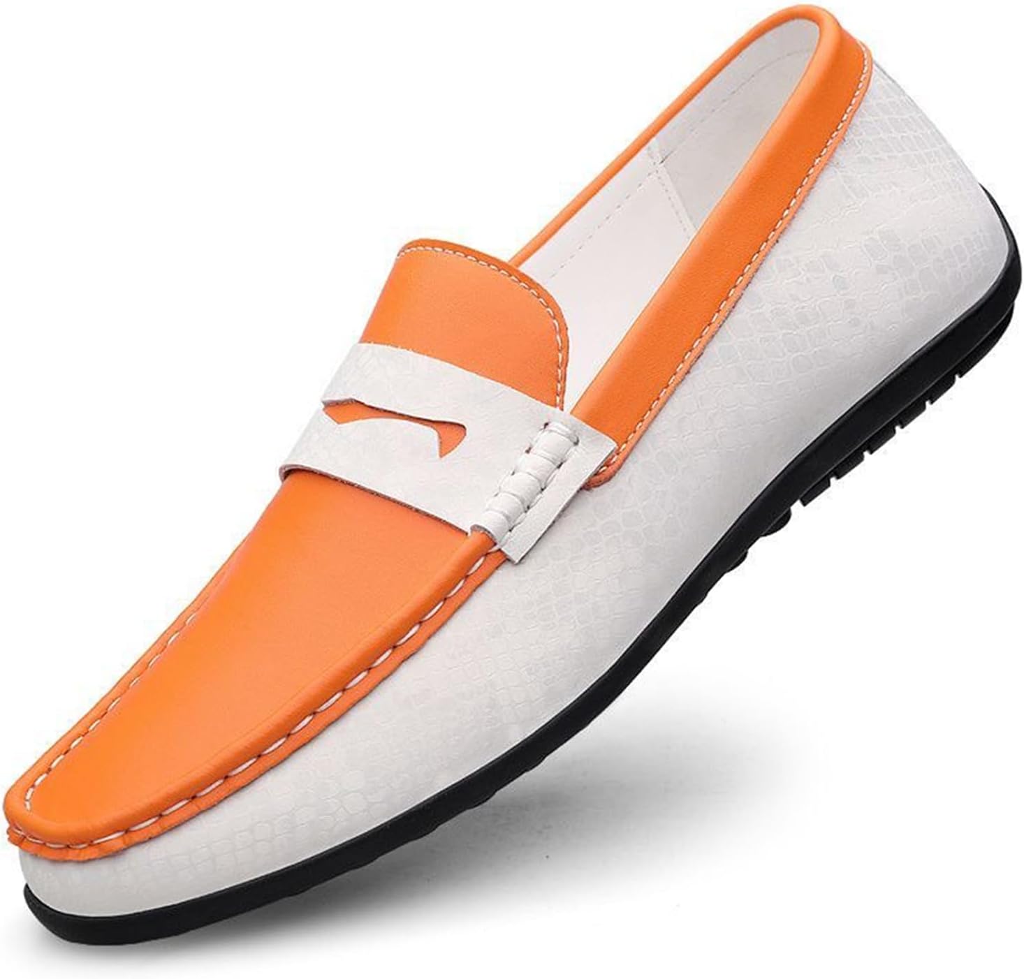 

Мужские двухцветные кожаные лоферы Классические пенни-лоферы Бело-зеленые слипоны Повседневные мокасины для прогулок и повседневной носки Dacnakby