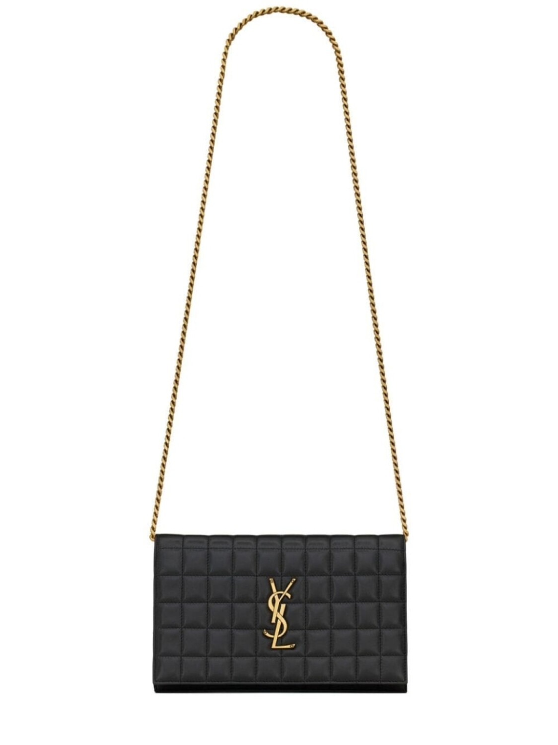 

Saint Laurent стеганый кошелек с логотипом, черный