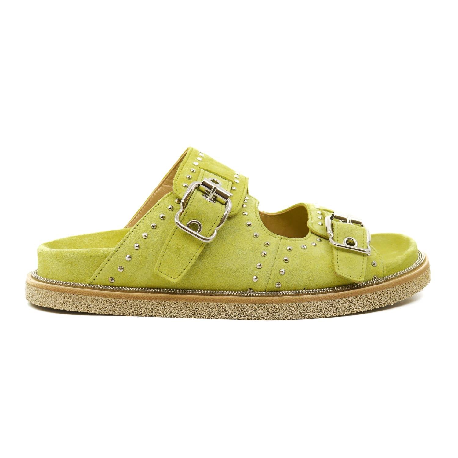Women Porox Dust Studs Sandals In Lime Laura Bellariva, Lime