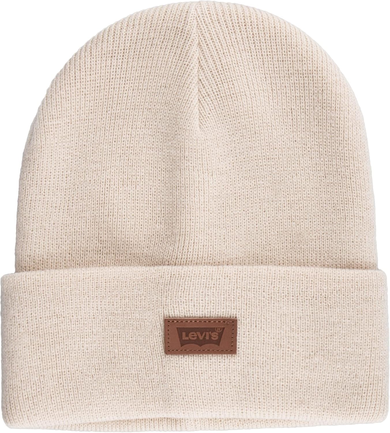 

Мужская всесезонная шапка Levi's Hero Beanie из мягкой трикотажной ткани с манжетами, теплая и удобная на каждый день, Cream Solid