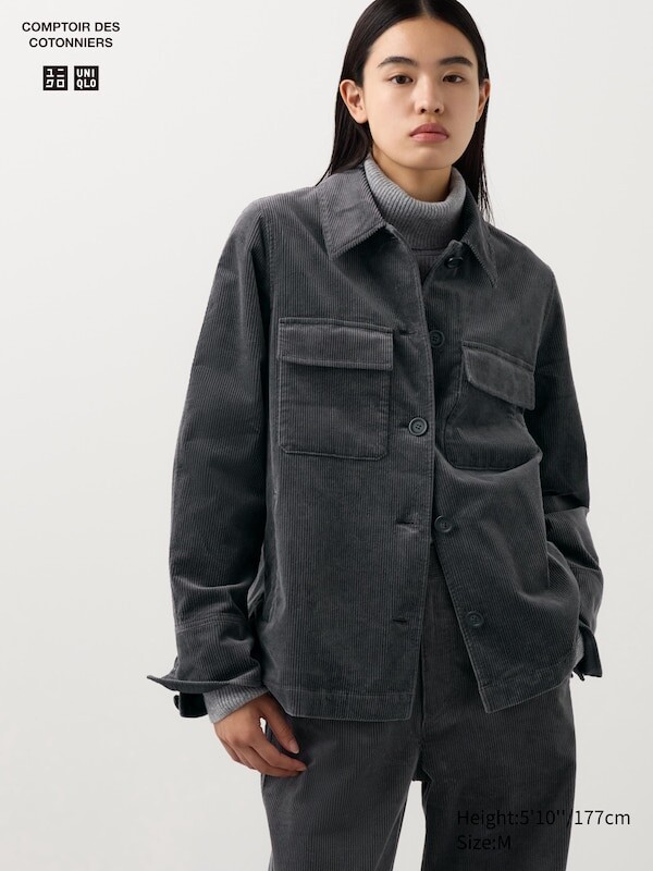 

Вельветовая куртка-рубашка Uniqlo, серый