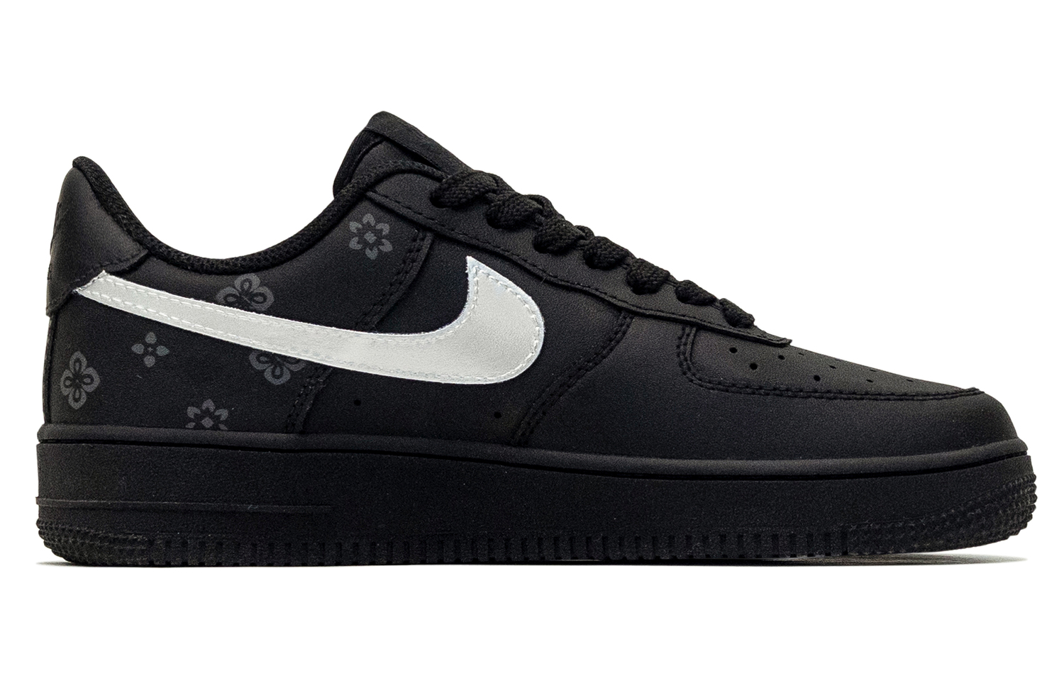 Кроссовки Air Force 1 Ink Light, Box Included, кожаные, противоскользящие, износостойкие, низкие, для скейтбординга, мужские Nike, серебро черный — фото 4