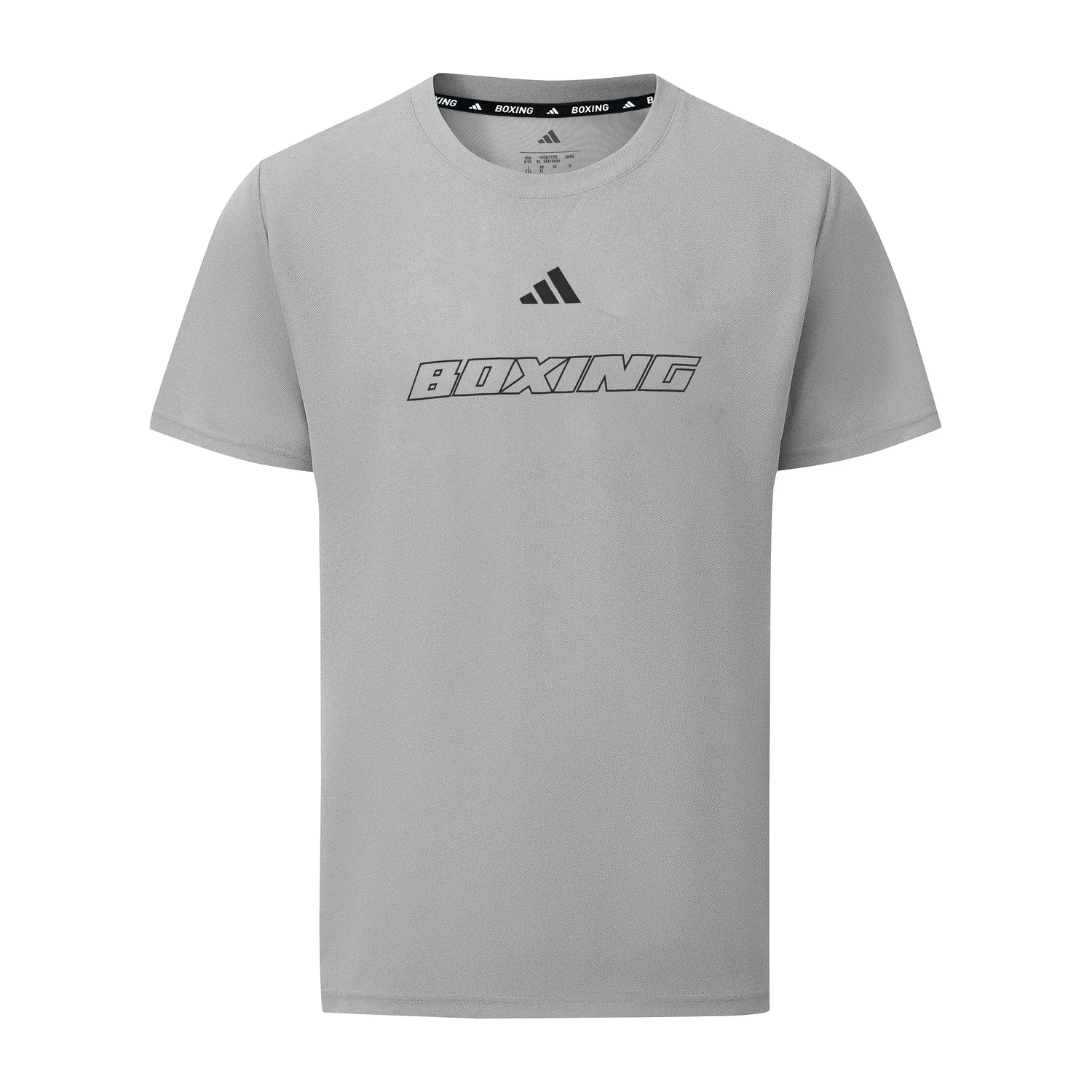 Adidas Футболка унисекс с коротким рукавом и круглым вырезом, быстросохнущая, серо-черная